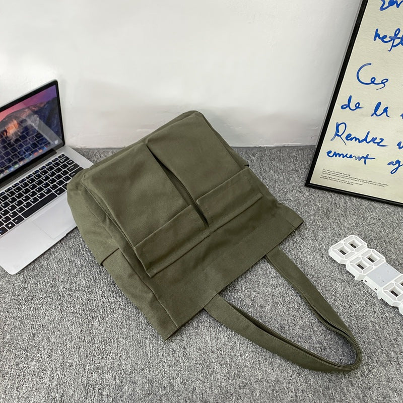 Women's & Men's Canvas Large Capacity Portable Korean Style Work Women's Shoulder Bag