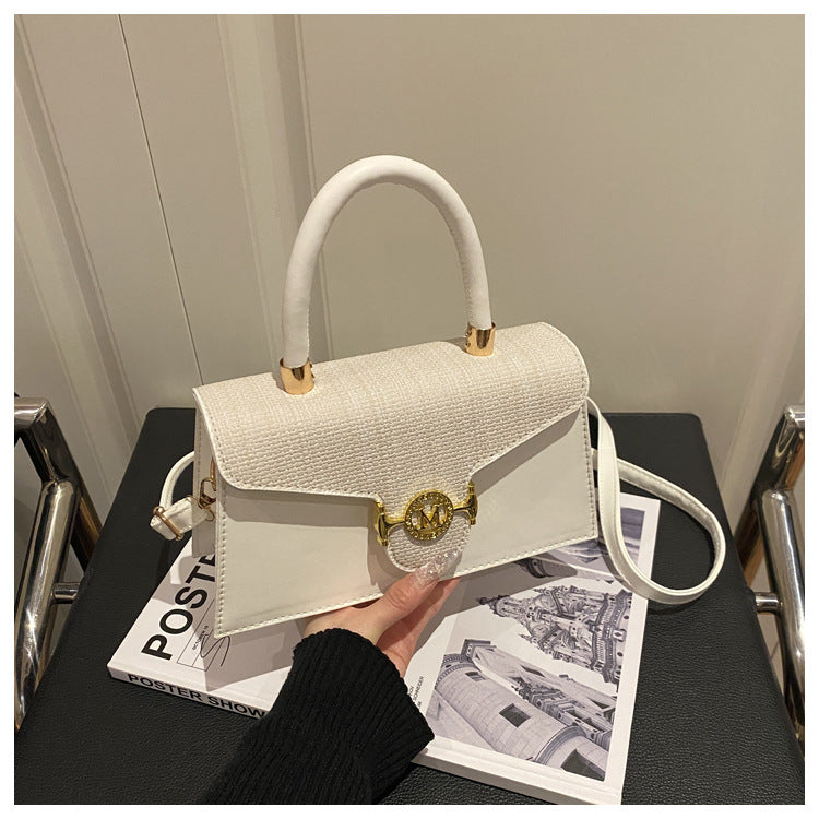 Women's Simple Stitching Letters Large Capacity Fashion Retro Women's Shoulder Bag