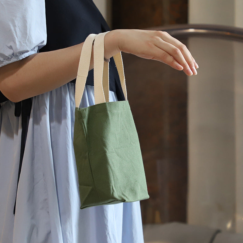 Canvas Coffee Cloth Hand Cup Cover Handbags