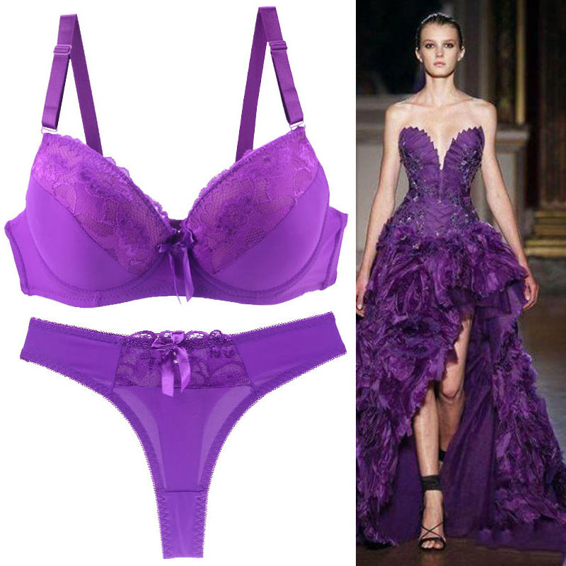 Women's Lace Sexy Underwear With Steel Ring Lingerie Sets