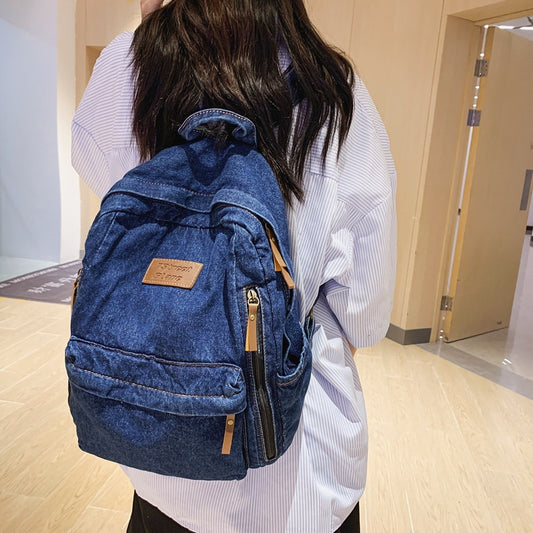 Women's Large Capacity Denim Fashion Style Backpacks