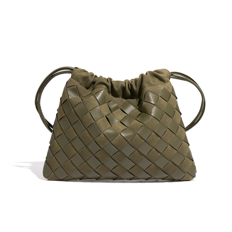 Women's Matte Stitching Woven Garbage Pleated Cloud Women's Messenger Bag