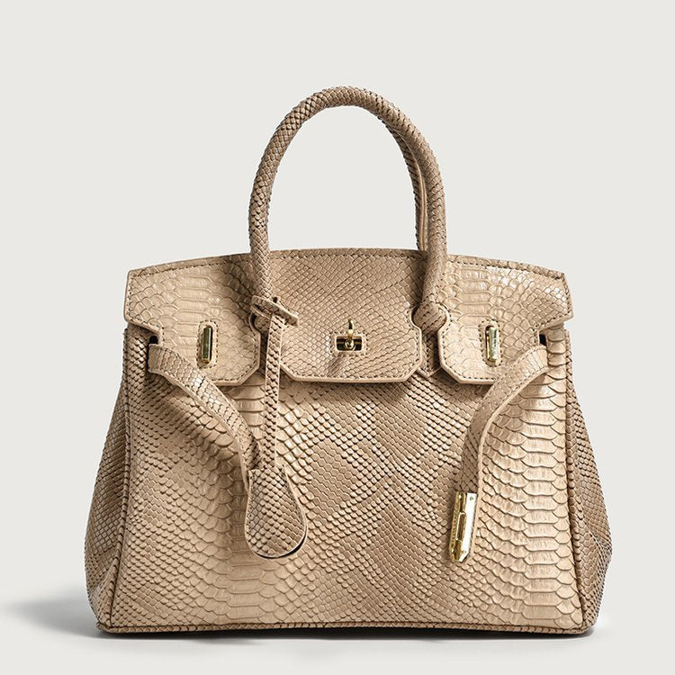 Women's Snakeskin Pattern Trendy Large Capacity Versatile Shoulder Bags
