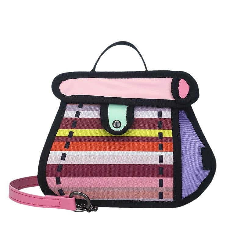 Women's Two-dimensional Fashion Chain Contrast Color Women's Shoulder Bag