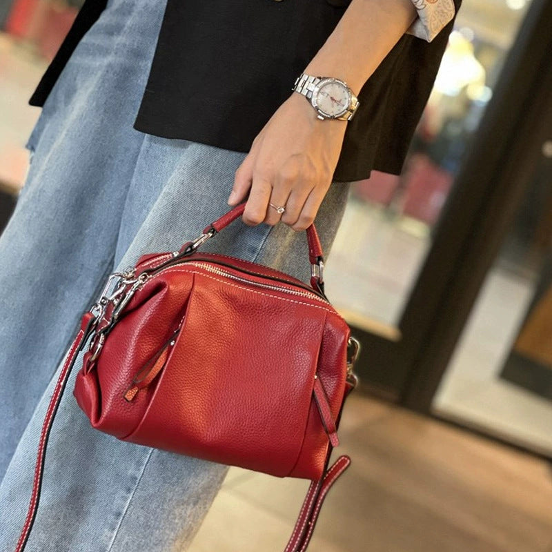 Women's Fashion First Layer Cowhide Leisure Commute Handbags