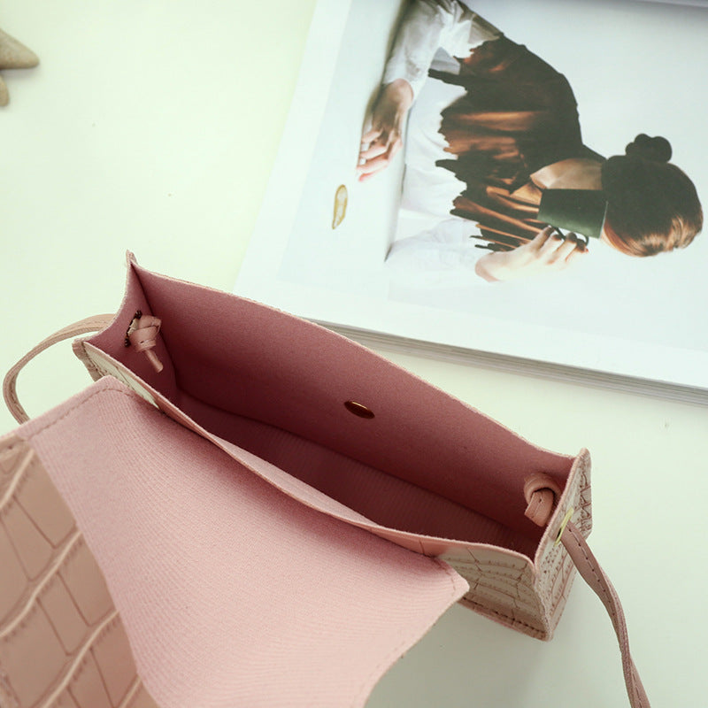 Slouchy Women's Pearl Crocodile Pattern For Small Square Bags