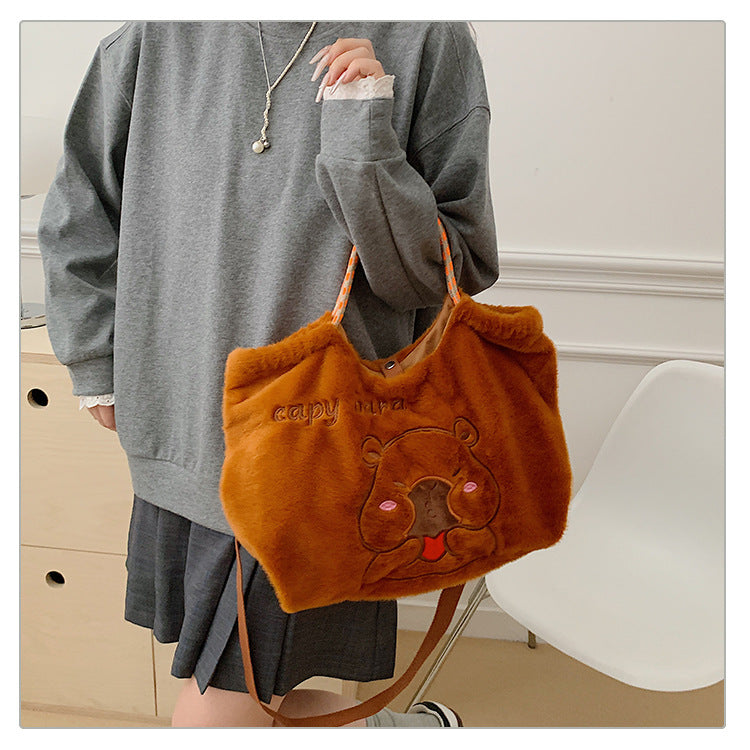 Women's Rabbit Plush Make-up Cute Stitch Doll Women's Messenger Bag