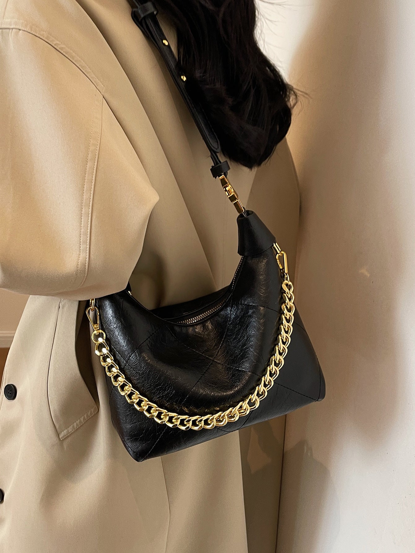 Women's Affordable Luxury Fashion Chain Mirror Underarm Handbags