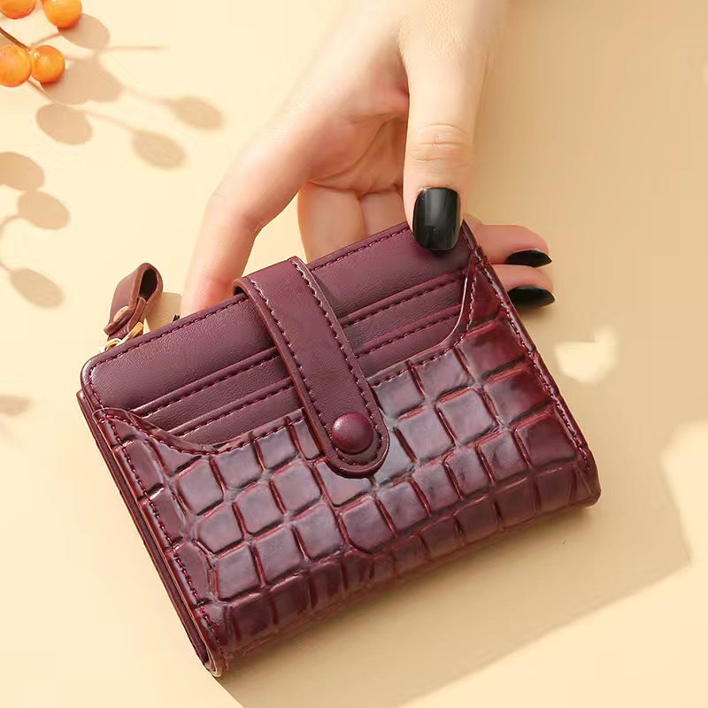 Women's Korean Vintage Crocodile Short Simple Temperament Ladies Wallet