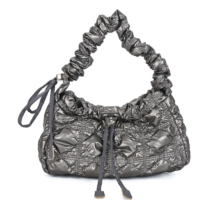 Women's Popular Underarm Stylish Lightweight Idle Style Pleated Cloud Large Bags