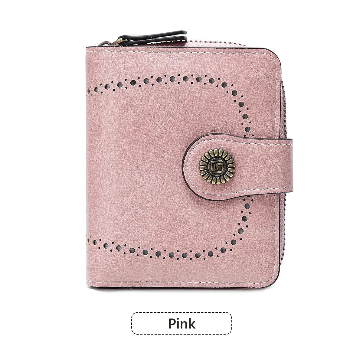 Women's Hollow Design Zipper Hasp Retro Fashion Ladies Wallet