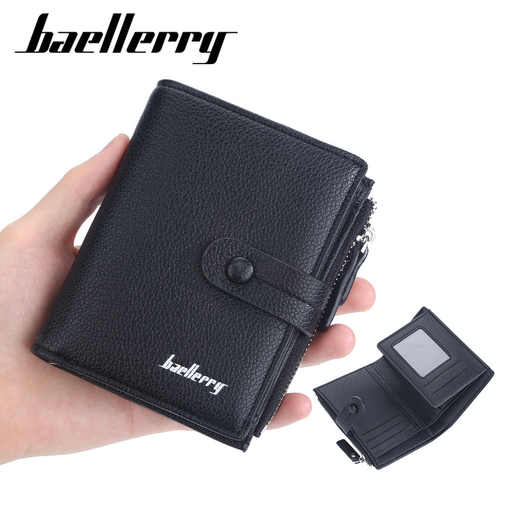 Women's Short Litchi Pattern Multiple Slots Hasp Ladies Wallet
