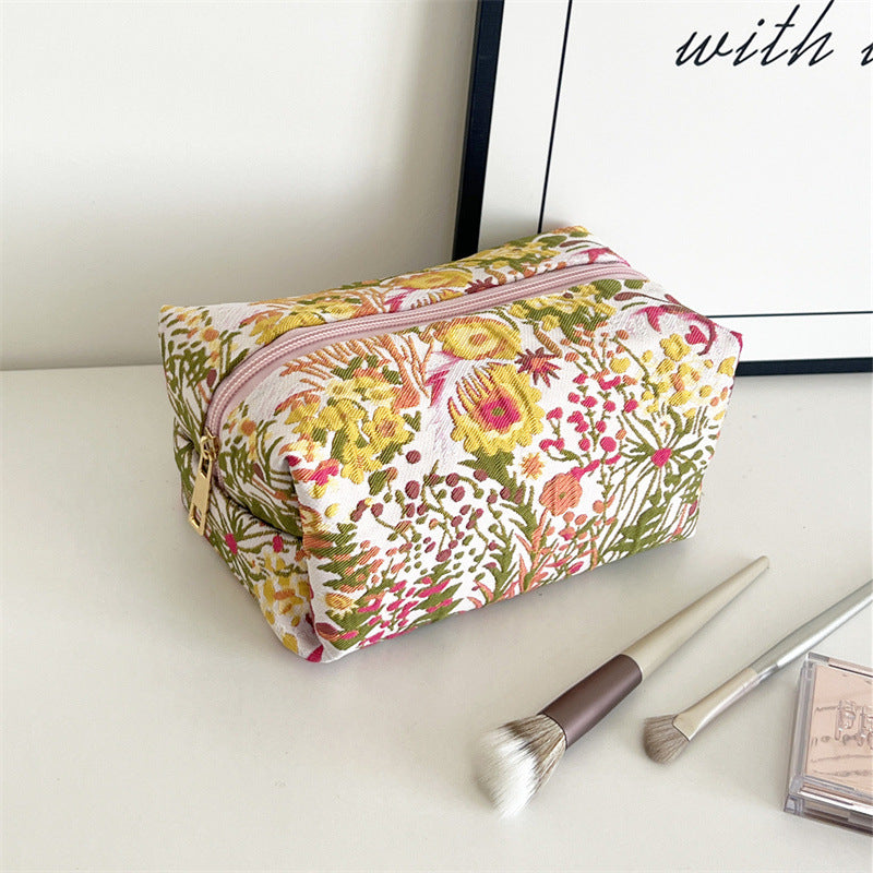Cluster Hand-held Portable Canvas Storage Skin Care Makeup Bag
