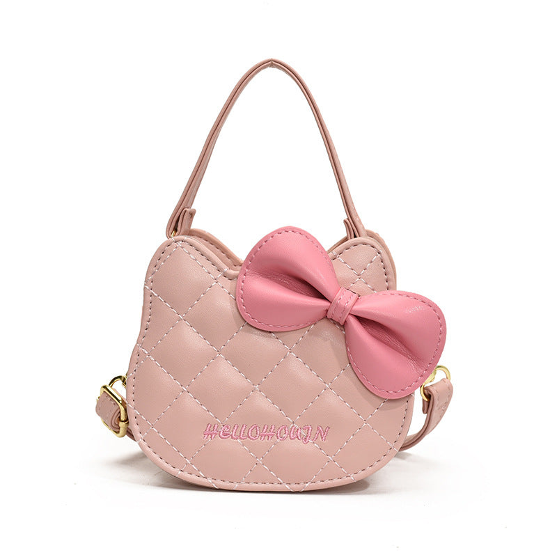 Children's Kitten Head Western Style Rhombus Sweet Women's Shoulder Bag