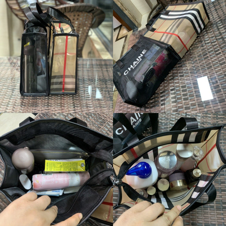 Simple Fashion Mesh Portable Wash Hand Bags