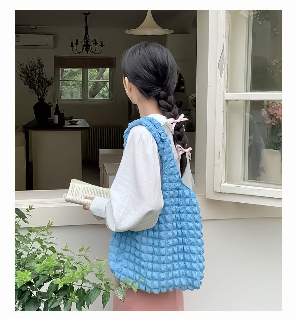 Women's Waffle Large Capacity Bubble High Sense Women's Shoulder Bag