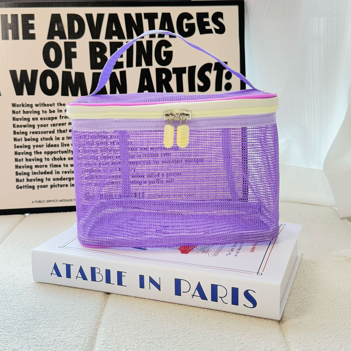 Mesh Large Capacity Portable Storage Wash Cosmetic Bags