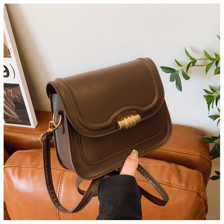 Women's Solid Color Retro Spring Fashion Simple Small Square Bags