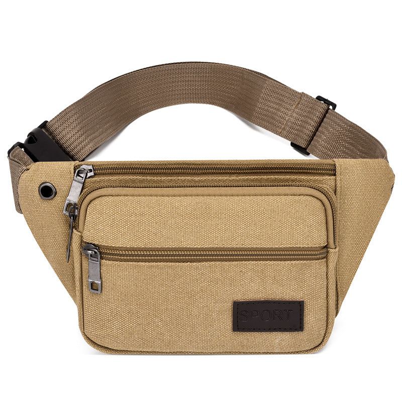 Men's Trend Canvas Leisure Large Capacity Business Men's Waist Packs
