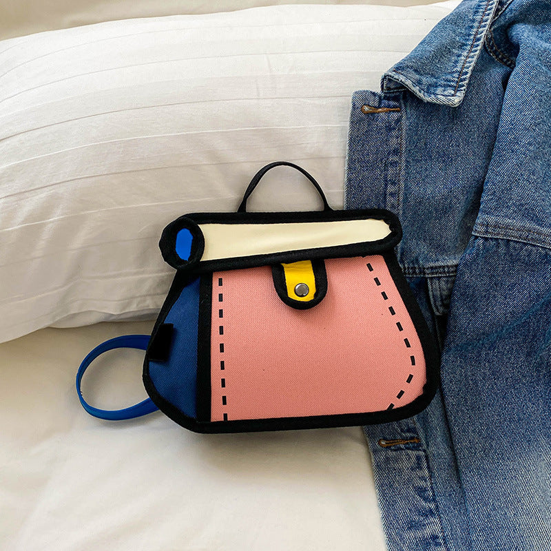 Women's Two-dimensional Fashion Chain Contrast Color Women's Shoulder Bag