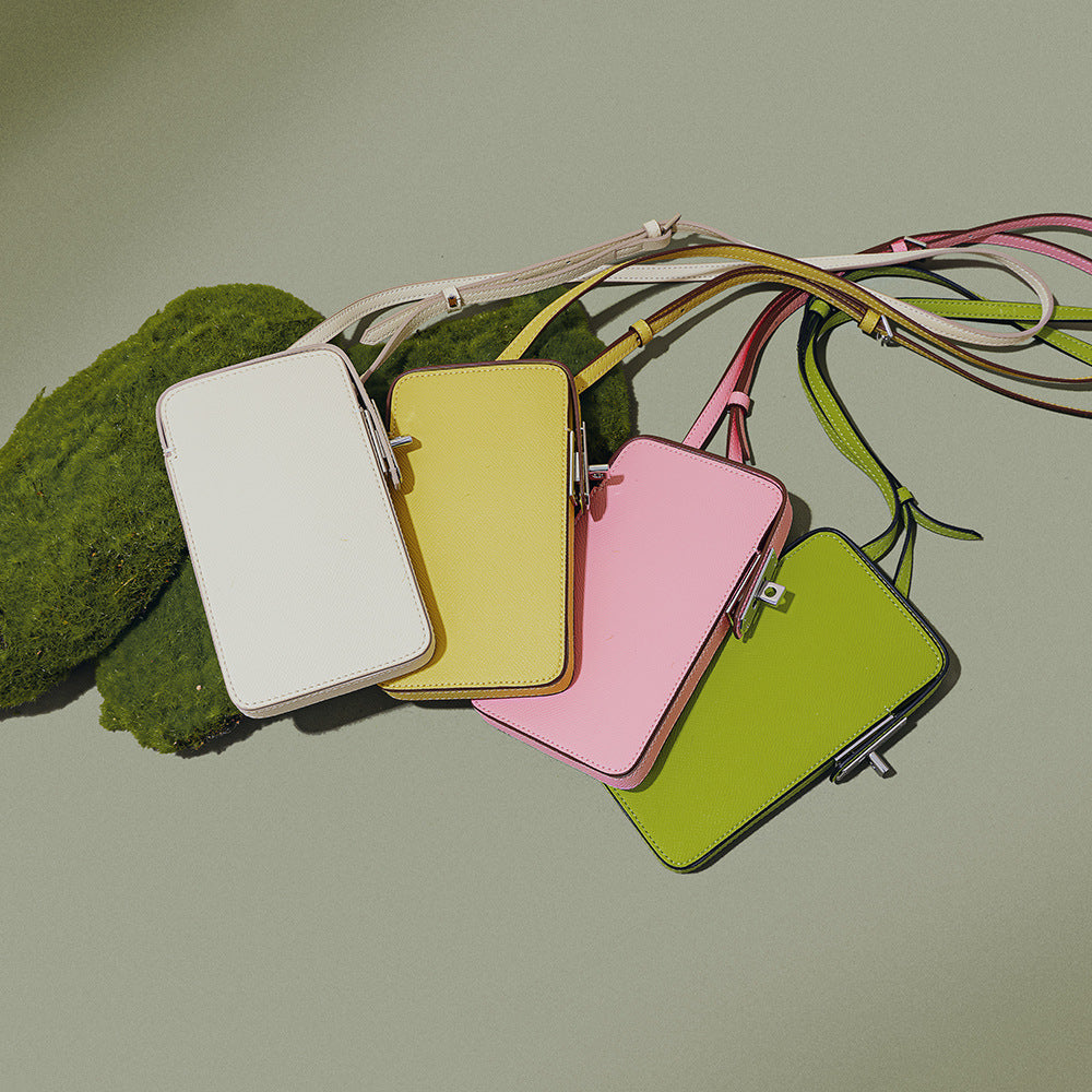 Women's Palm Print Genuine Leather Box Simple Solid Bags