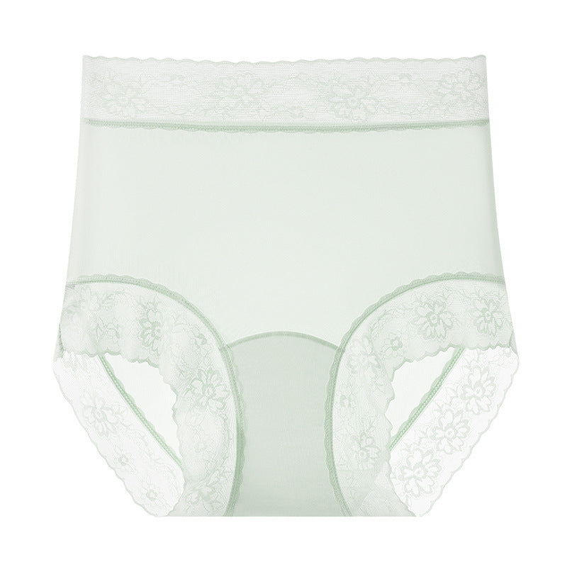 Women's Ice Silk Camellia Pla High Waist Panties