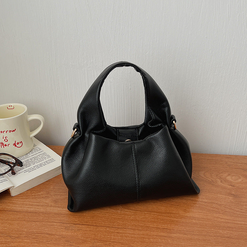 Women's French Niche Commute Simple Soft Leather Cloud Women's Shoulder Bag