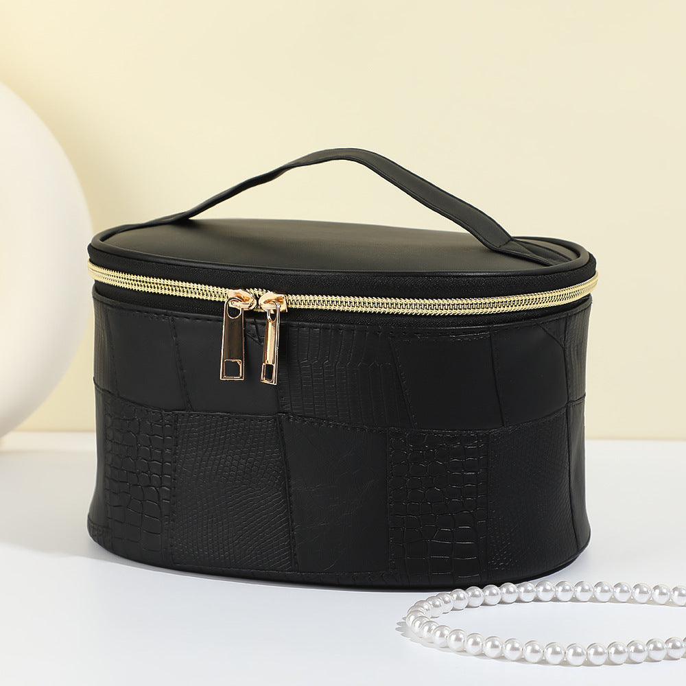 Women's Simple Crocodile Pattern High-grade Large Capacity Storage Waterproof Portable Cosmetic Bags