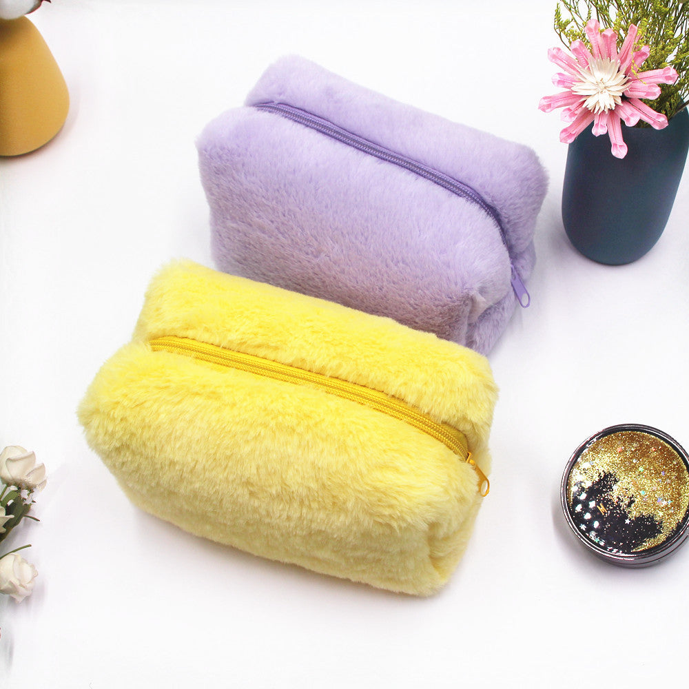 Plush Pencil Hand Candy Color Portable Cosmetic Bags