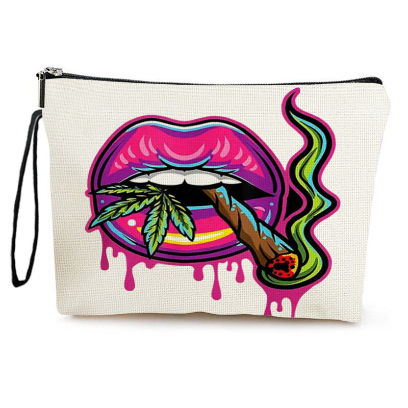 Women's Lip Rose Fashion Wash Multifunctional Portable Cosmetic Bags