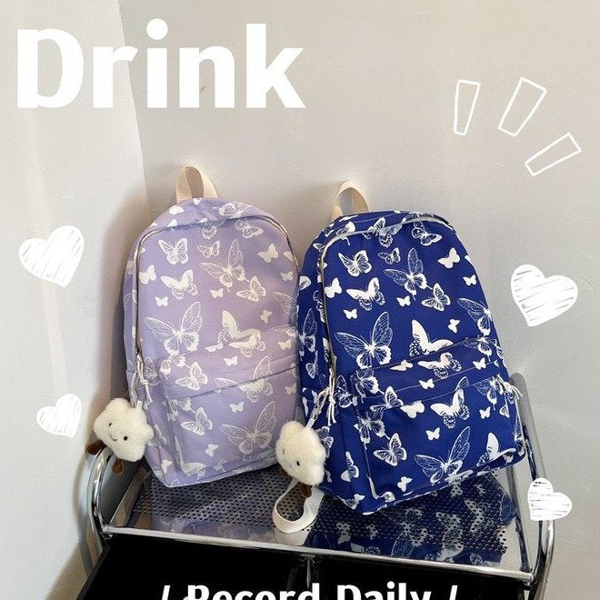 Women's Fashion Butterfly Pattern High Lightweight Backpacks