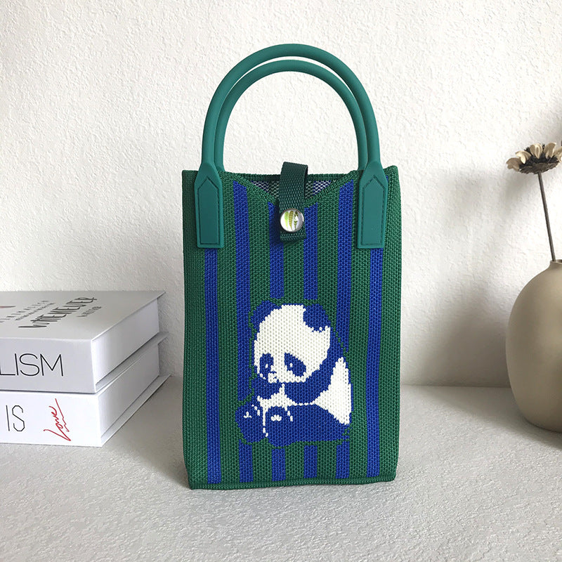 Panda Mobile Knit Personal Leisure Texture Handbags