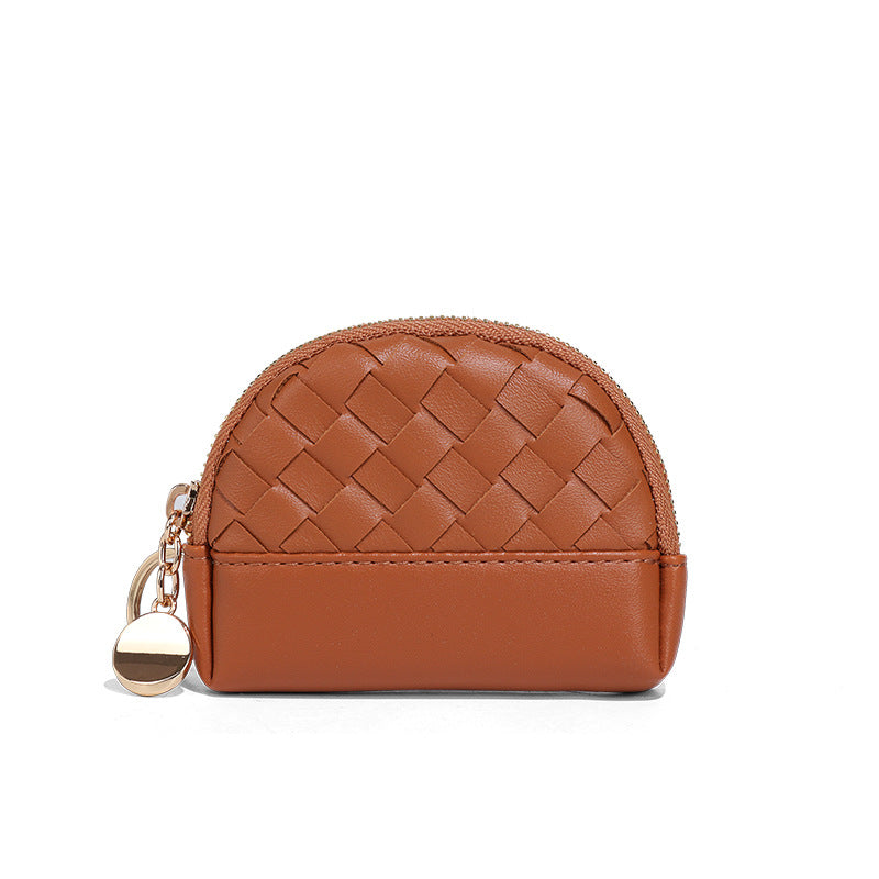 Creative Women's Hand-woven Simple Leather Zipper Ladies Wallet