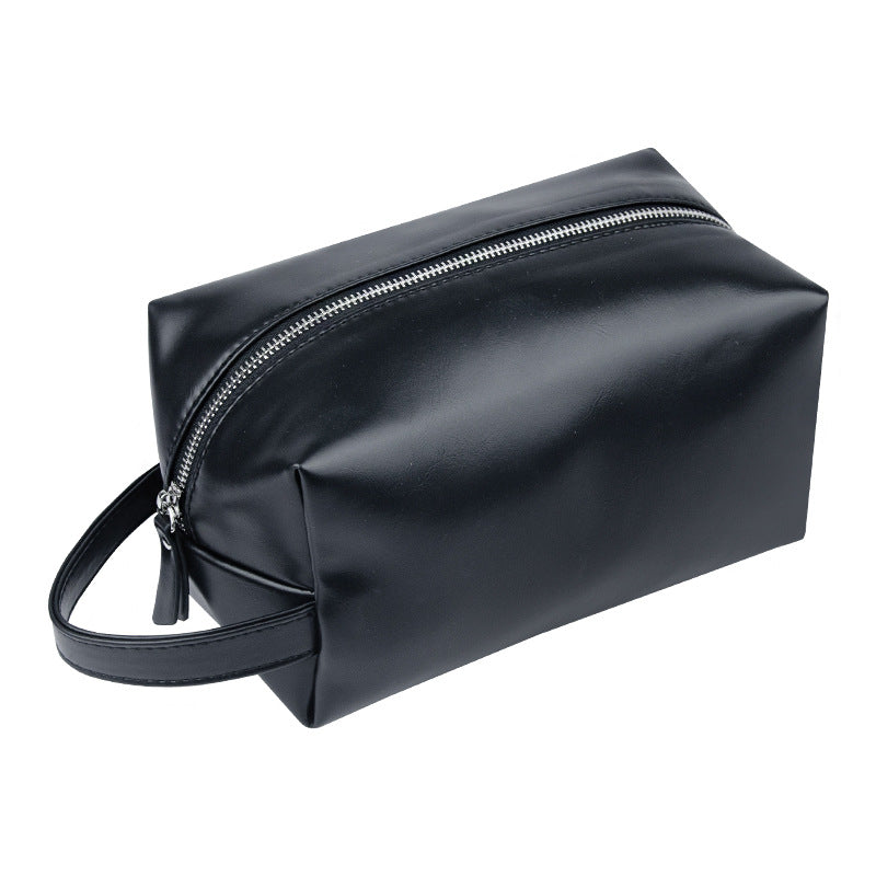 Crazy Horse Leather Large Capacity Portable Wash Makeup Bag