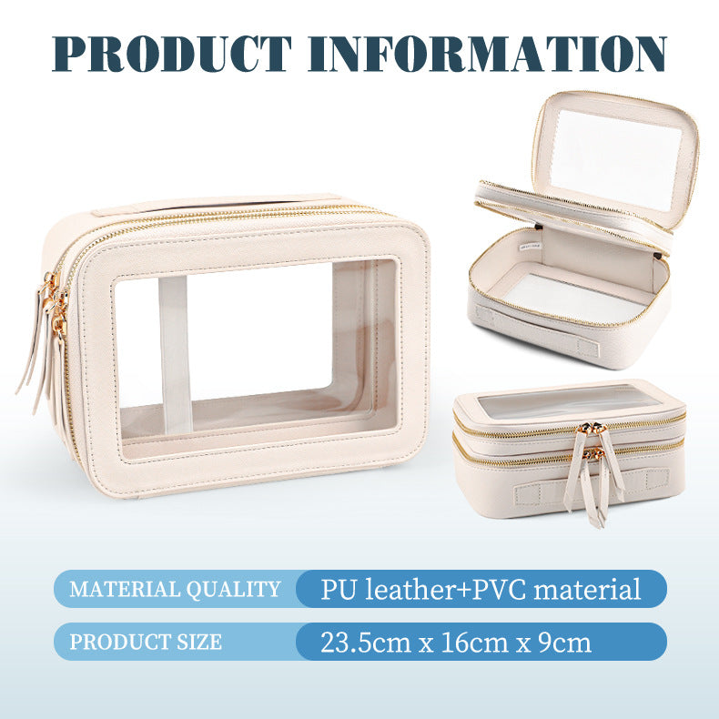 Dry Wet Separation Wash Stitching Large Window Portable High Makeup Bag