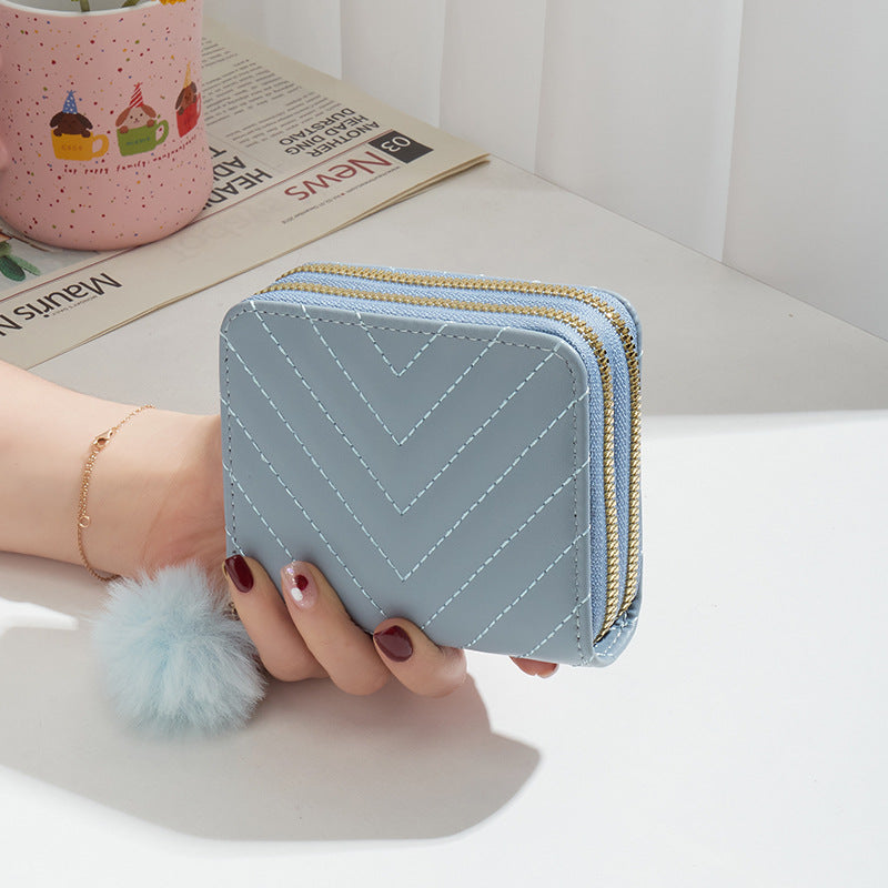 Unique Women's Twill Decoration Short Clutch Ladies Wallet