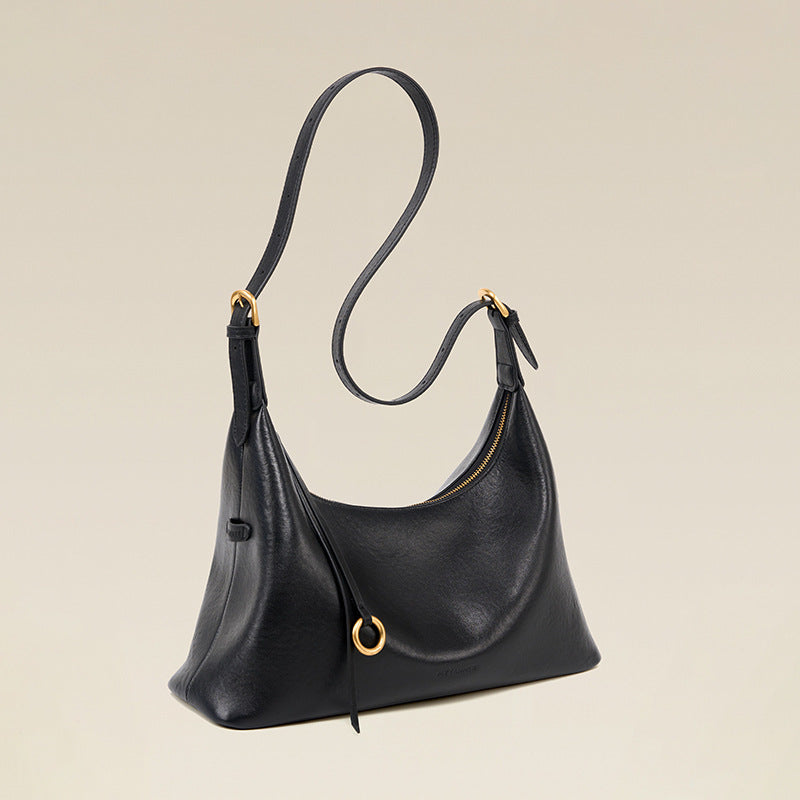Women's Top Layer Vegetable Tanning Leather Underarm Large Bags