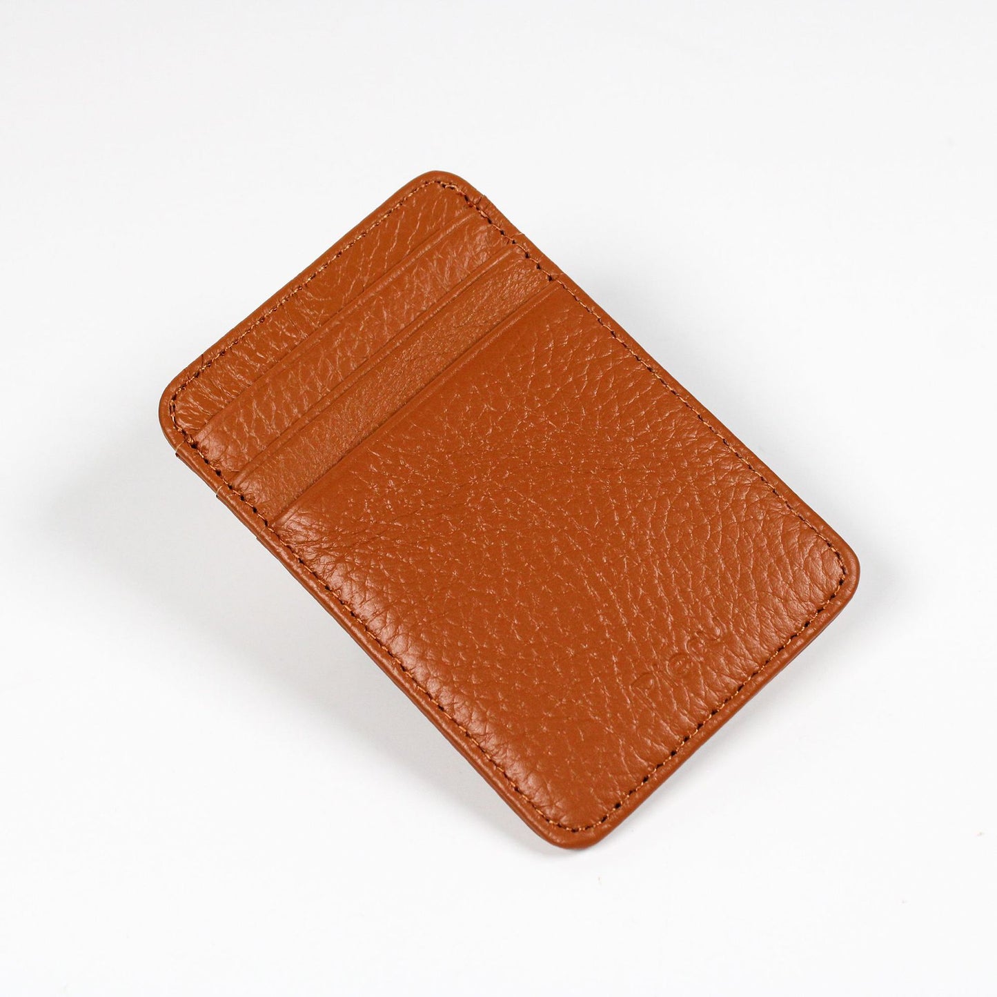 Top Layer Leather Lychee Pattern Vertical Card Holder