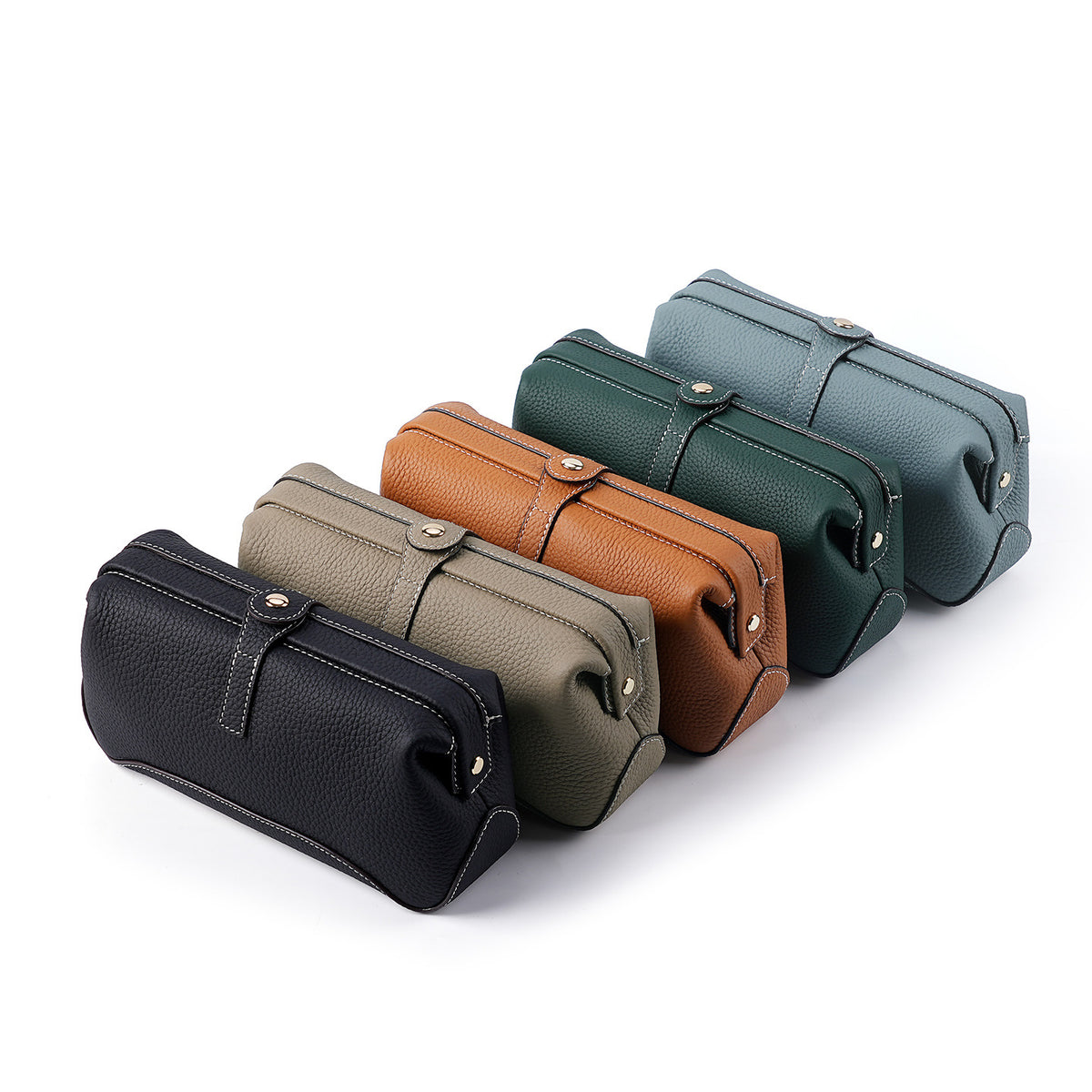 Women's Leather Gold Sier Jewelry Storage First Layer Long Cowhide Bags