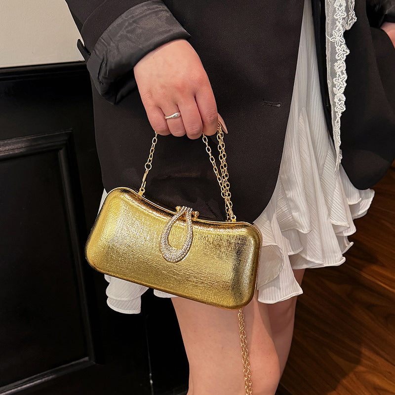 Classy Women's Fashion Portable Glossy Dinner Shoulder Bags