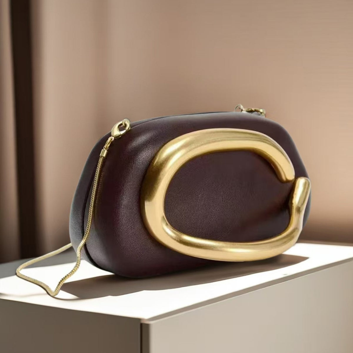 Women's Metal Clutch Box Details Decorative Personality Design Mini Women's Messenger Bag
