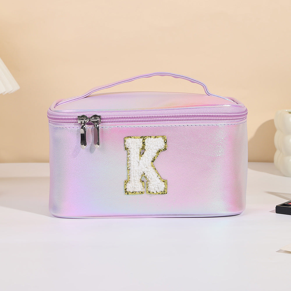 Women's Embroidered Lettered Make-up Three-dimensional Large Capacity Storage Portable Makeup Bag