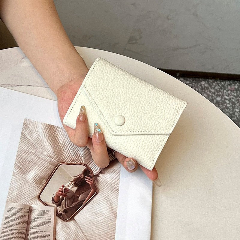 Women's Soft Cowhide Genuine Leather Short Cute Girly Ladies Wallet