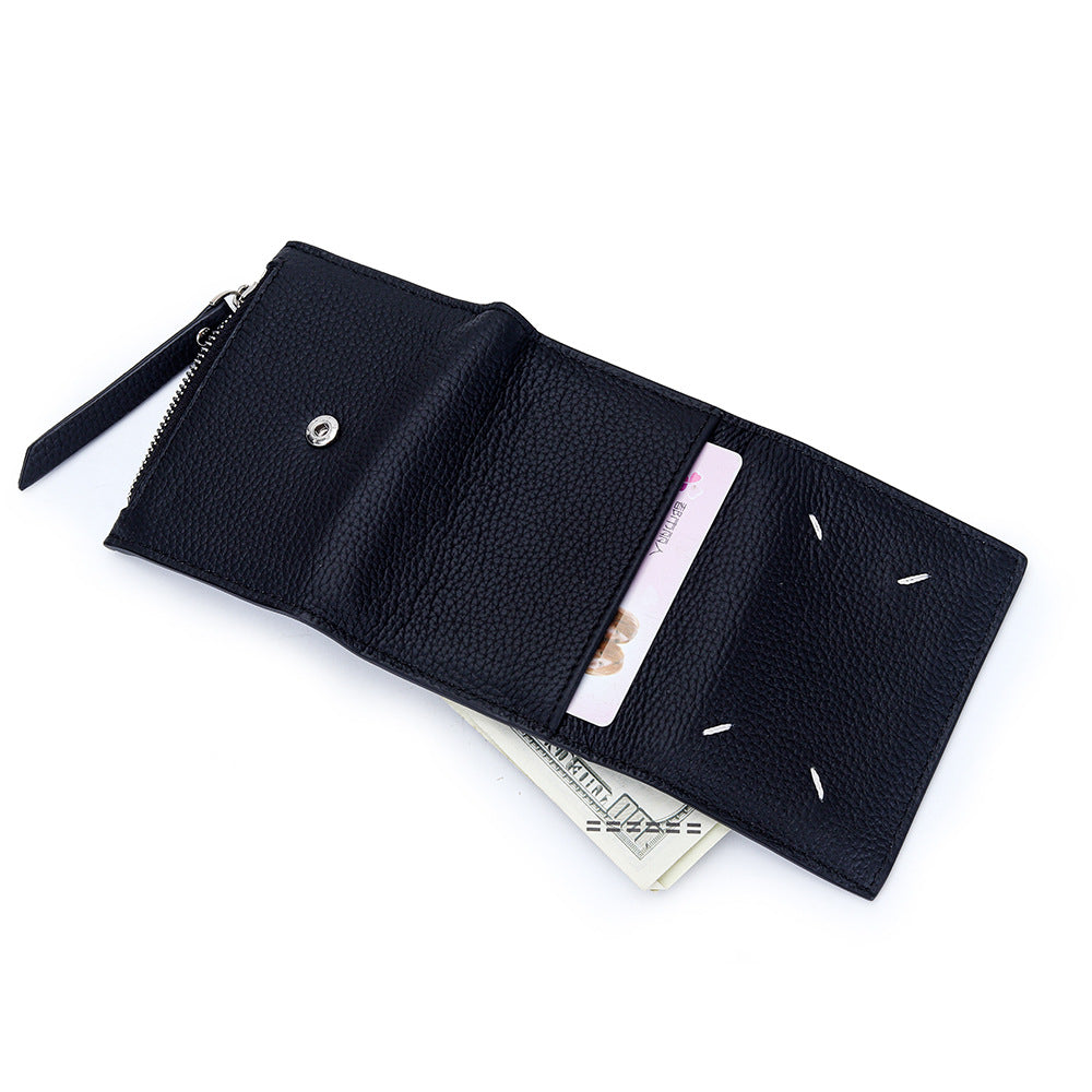 Women's Pure Cowhide Short Fashion Genuine Leather Purses