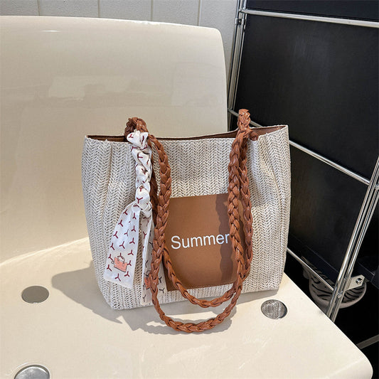Women's Large Capacity Fashion Woven Spring Straw Crossbody Bags