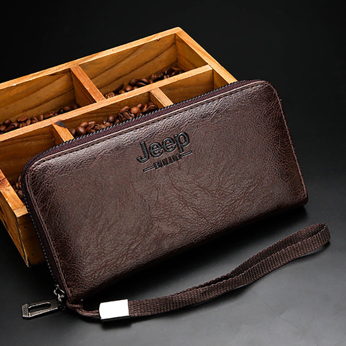 Men's Clutch Zipper Korean Business Retro Billfold Phone Bags