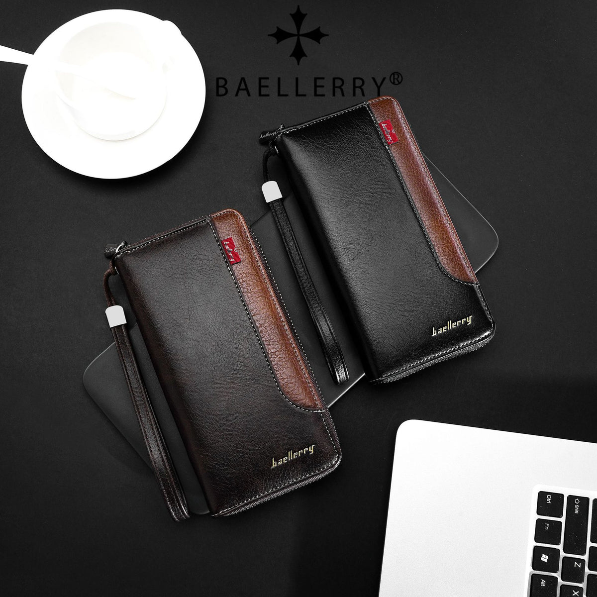 Men's Large Capacity Contrast Color Business Clutch Men's Wallet