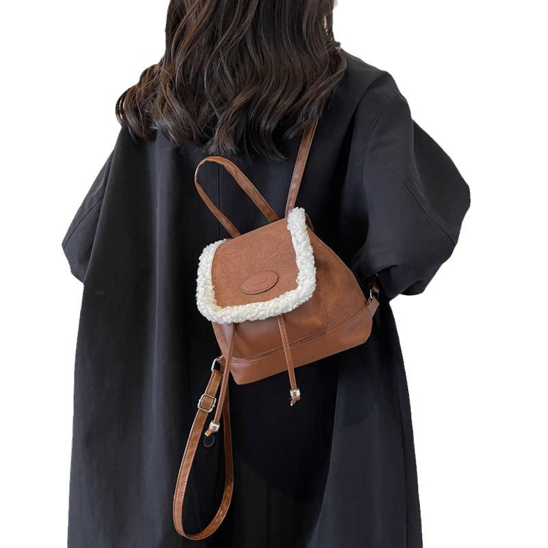 Classic Women's Design Retro Fashion Furry Backpacks