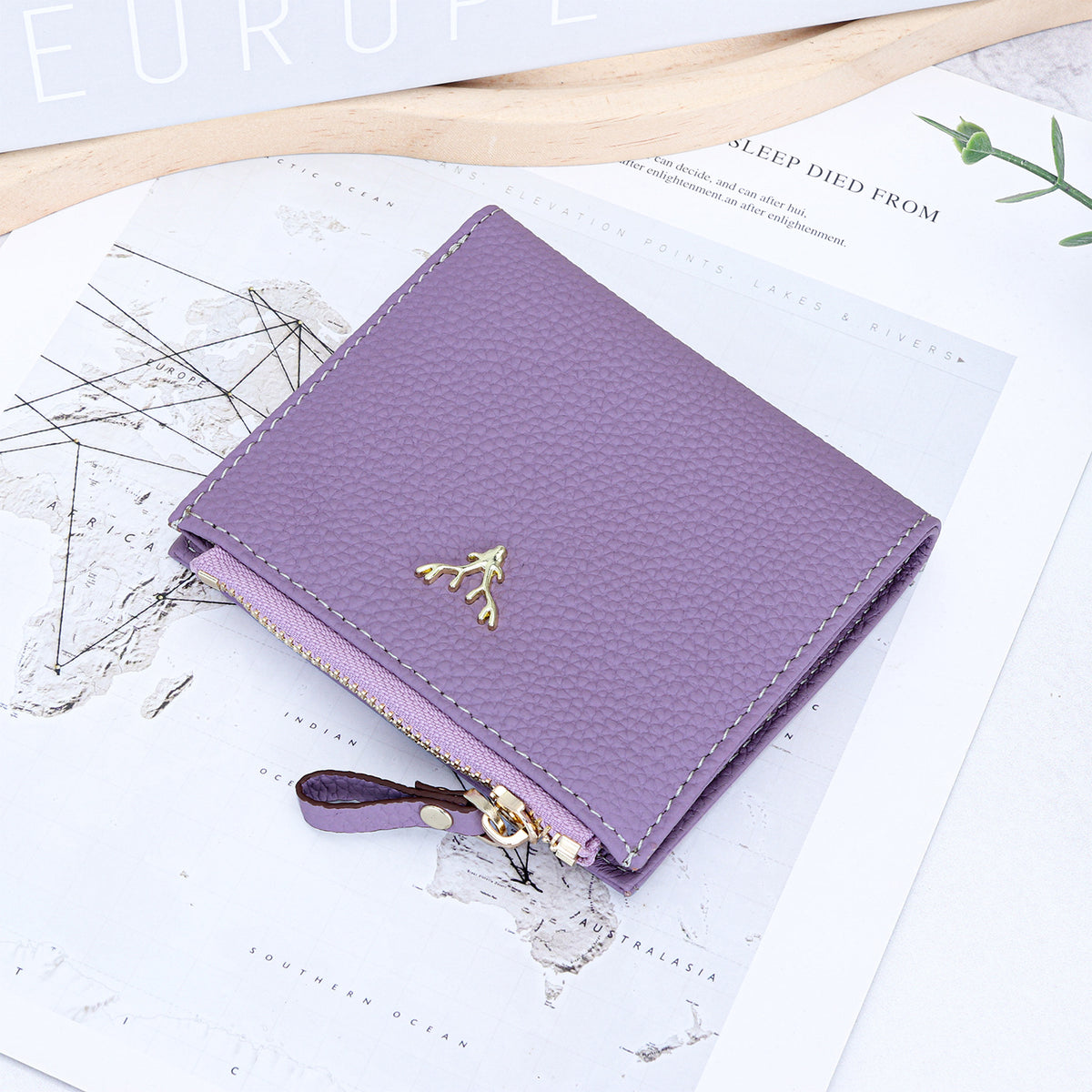 Women's Genuine Leather Short First Layer Cowhide Ladies Wallet