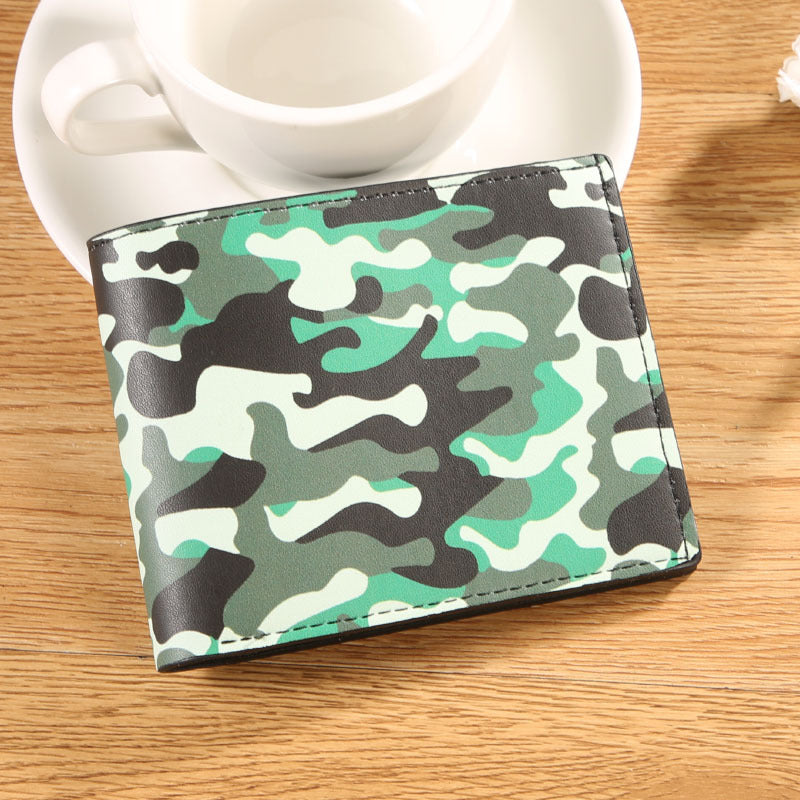 Men's Horizontal Camouflage Printed Two-fold Multiple Slots Cash Men's Wallet